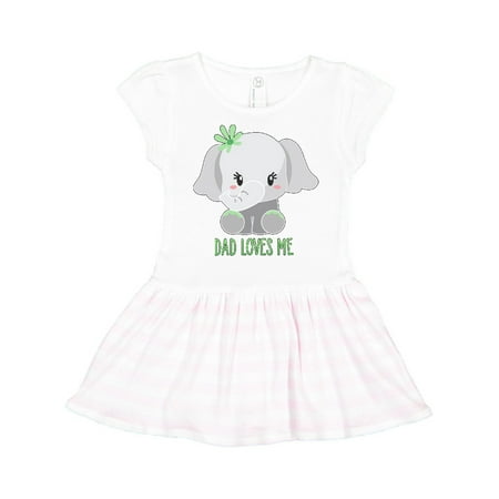 

Inktastic Dad Loves Me- cute elephant Gift Toddler Girl Dress