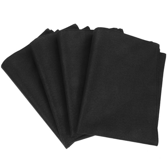 KALLORY Washable Non-Slip Placemats Black Linen Dining Table Mats 4Pcs