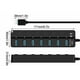 thumbnail image 2 of Concentrador USB 3.0, regleta de alimentación con 7 puertos USB y interruptor independiente, concentrador USB 3.0 con alimentación, varios puertos USB para PC, portátiles, MacBook, Mac Pro,, 2 of 5