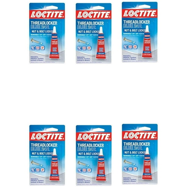 Loctite Heavy Duty Threadlocker, 0.2 oz, Blue 242, 6 Pack