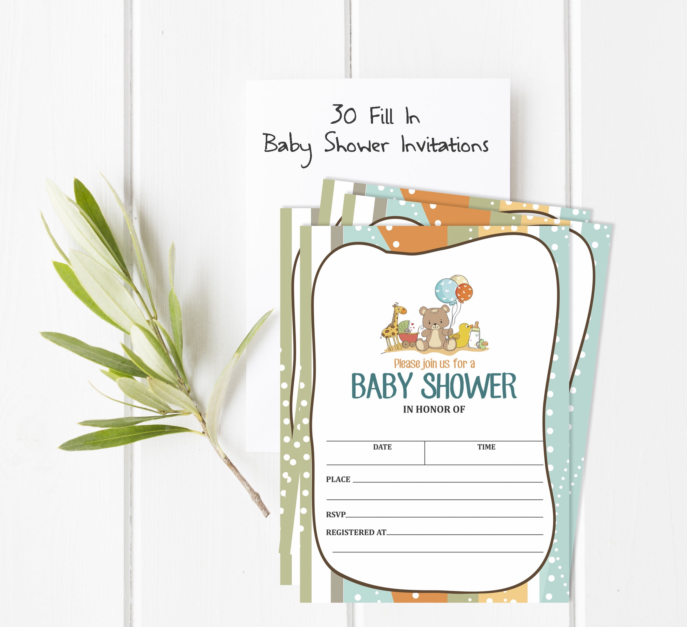 Inkdotpot Set Of 30Jungle Animals Baby Shower Invitations-Diaper Raffle Tickets And Baby Shower Book Request Cards Gender Neutral Invites Its A Boy Its A Girl