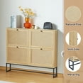 thumbnail image 5 of YOCWO Shoe Cabinet with 4 Flip Drawers, Narrow Shoe Storage Cabinet for Entryway, Natural, 5 of 8