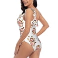 thumbnail image 4 of Rateoe Farm Cow Animal Pattern Women One Piece Swimsuits Tummy Control One Shoulder Bathing Suits Ruffle Swimwear-Large, 4 of 6