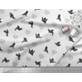 thumbnail image 3 of Soimoi Black Cotton Voile Fabric Heart & Paper Bird Art & Craft Printed Fabric 1 Yard 42 Inch Wide, 3 of 3
