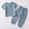 thumbnail image 2 of Bigetiay Boys Summer Short Sleeve Outfit Lightweight Casual Two Piece Ensemble for Toddler Kids, Size 18-24 Months, 2 of 4
