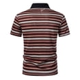thumbnail image 4 of VgaVtl Polo Mens Summer Short Sleeve Striped Casual Slim Outdoor Shirts for Men Collared Everyday Button, 4 of 7