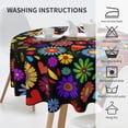 thumbnail image 5 of Colorful Mexican Floral Tablecloth Round Table Cover Washable Polyester Table Cloth for Kitchen Party Picnic Dining Decor 60 Inch, 5 of 6