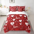 thumbnail image 2 of Homewish Cute Heart Loves 7-Piece Bedding Comforter Set,Romantic Valentine'S Day King Bedding Sets,White Red Bed Sheets For Girls Kids,Breathable Home Decor Reversible, 2 of 8