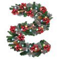 thumbnail image 2 of Christmas Garland with Pinecones Red Berries Christmas Decoration Garland Rattan, 2 of 8