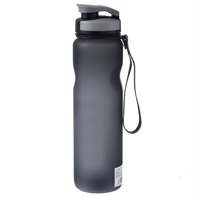 Botella de agua potable deportiva de gran capacidad, taza de viaje en bicicleta portátil a prueba de fugas, 1L, gris