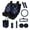 Black and Blue - Star Deer, variant on Wolf Print 13Pcs Car Interior Cover Set for Men Women Universal Car Front Rear Seat Covers with Steering Wheel Cover Safety Belt Pads Trash Bag Cup Coasters Keychain for Most Cars