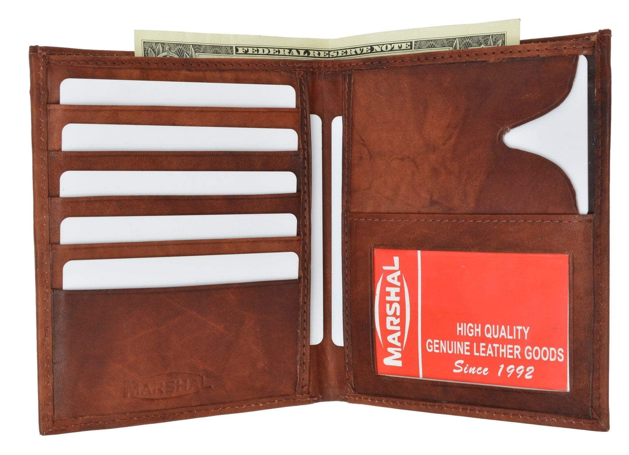Marshal Wallet Genuine Leather Large Hipster Bifold Credit Card Id
