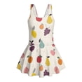 thumbnail image 4 of COEQINE Girls One Piece Tank Swimsuit with Skirt & Inner Liner, U Neck & V-Back Wide Strap Swimwear for Beach Play, Family Vacation, for Girls 8-9 Years, Colorful Fruits, 4 of 8