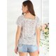 thumbnail image 5 of INSPIRE CHIC Blusa Casual Manga Corta Top Floral Con Cuello Cuadrado De Verano Para Mujer Blanco L, 5 of 6