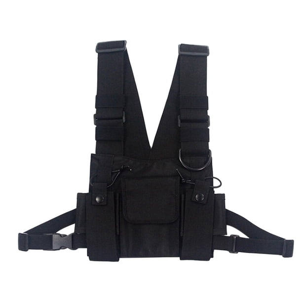 Bolsa de pecho multifunción estilo callejero con correa para el pecho, estilo hip hop