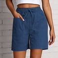 thumbnail image 2 of Womens High Waisted Shorts Summer 2026 Drawstring Solid Wide Leg Bermuda Shorts with Pockets Stretch Casual Comfy Workout Beach Shorts, 2 of 4