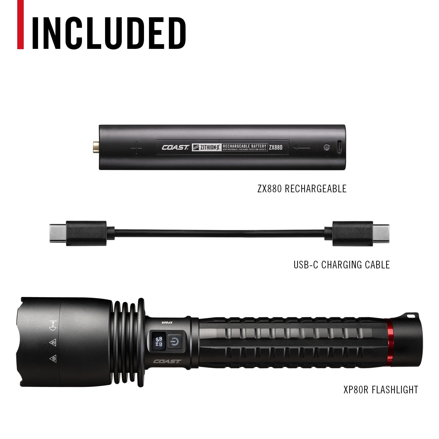 COAST XP80R 15000 Lumen Rechargeable Dual-Power LED Flashlight