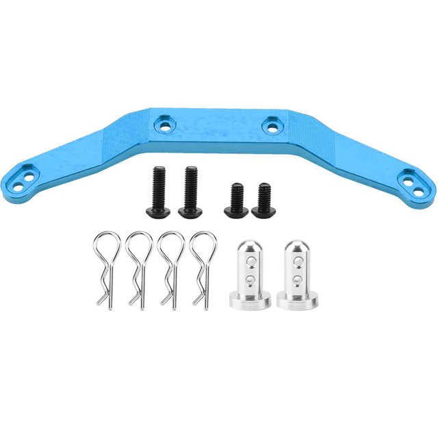 Asiento de pilar de carcasa de coche delantero y trasero de aleación de aluminio para camión Traxxas Slash 1/10 RC (azul)