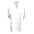 thumbnail image 7 of Ruyang T-Shirts for Women, Summer Tops Women's Solid Color V Neck Off The Shoulder Loose Chiffon T Top Shirts with Long Sleeves for Women, 7 of 7
