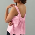 thumbnail image 2 of Htigea Linen Sleeveless Tank Tops Basic Summer Casual Crewneck Blouse Pink,M, 2 of 6