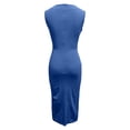 thumbnail image 5 of BUWTTER Dresses for Women Summer Casual Sleeveless with Asymmetric Waist Elegant Daily Wear Tunic Ruffle Midi Blue Dress L, 5 of 5