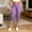 Purple-04, variant on Nugftut Plus Size Capris for Women, Elastic High Waist Side Slit Yoga Pants Solid Color Capri Leggings