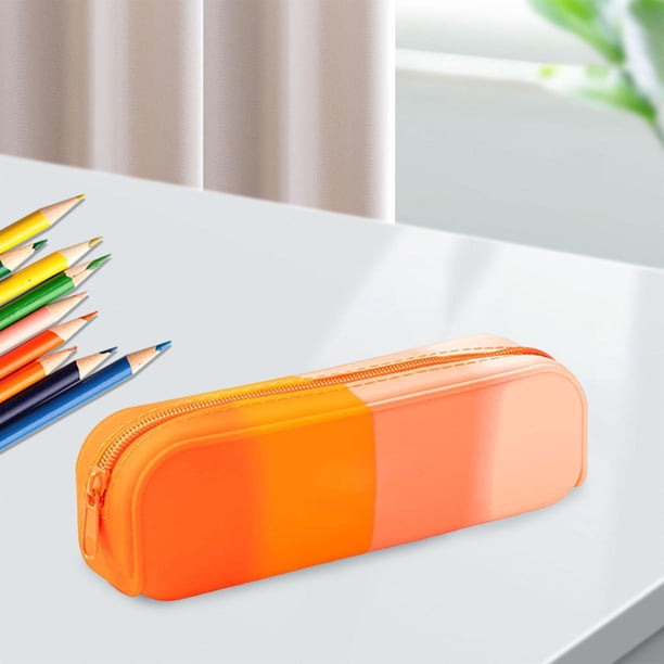 Estuche liviano para lápices Macarena Organizador de gran capacidad Naranja