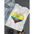 thumbnail image 3 of Ecuador Heart Flag Doodle T-Shirt Women -Image by Shutterstock, Female x-Large, 3 of 4