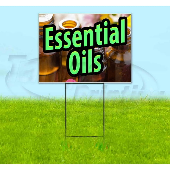 Essential Oils (18"" X 24"") Yard Sign, Includes Metal Step Stake