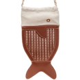 thumbnail image 7 of Hzzsbu Cute Fish Shape Crossbody Bag, Hollow Woven Leather Drawstring Shoulder Purse, 7 of 7