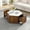 White + Walnut, variant on Christopher Knight Home Hexagonal Coffee Table with Marble Top and Storage Drawers