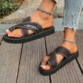 thumbnail image 3 of Dakaela Women's Hollow Mesh Slide Sandals Toe Loop Summer Beach Flip Flops Orthopedic Flat Shoes, 3 of 7