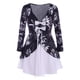 thumbnail image 1 of Camiseta Talla Extra Estampado Hoja Moño Rosegal  Mangas largas de talla grande, 1 of 5