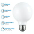 thumbnail image 3 of 6 Pack Vanity Light Bulbs, 4000K Cool White, Frosted Milky Glass, LED G25 Globe Light Bulbs for Mirror, 3 of 7
