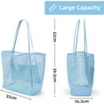 thumbnail image 3 of Beach Bags for Women, Foldable Mesh Tote Bag with Mini Pocket, Womens Shoulder Handbag for Travel Beach Essentials, 3 of 7