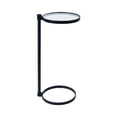 thumbnail image 5 of TEHOME Black Glass Drink Table Metal Martini Round Table Small Drink Side Table for couch Tempered Glass C Shaped End Table for Sofa 10" diam,24.55" h, 5 of 11
