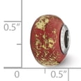 thumbnail image 3 of 925 Sterling Silver Charm For Bracelet Red Gold Foil Ceramic Bead, 3 of 7