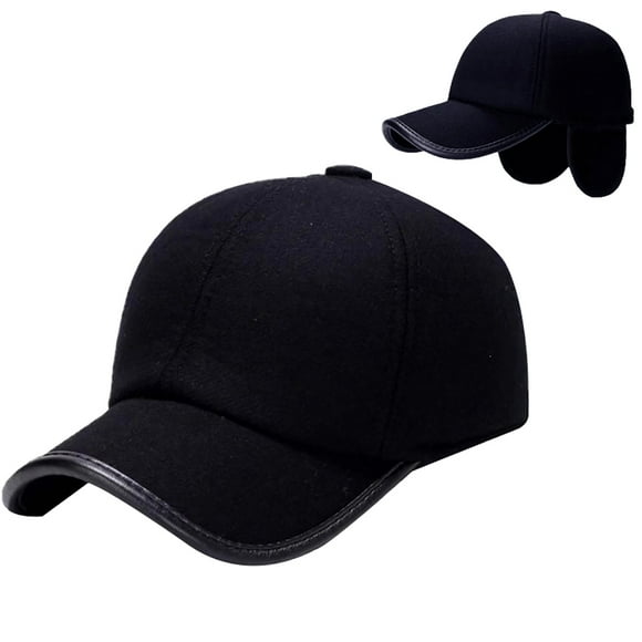 Bangcool Casquette de Baseball d'Hiver Chaude en Coton Ajustable Casquette de Sport Chapeau d'Extérieur avec Cache-Oreilles