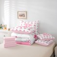 thumbnail image 5 of Homewish Initial R Letter Twin Bedding Sets 7-Piece for Kid, Pink Watercolor Bow-tie Bedding Comforter Set, Fairy Tale Princess Reversible Sheet Sets, Lightweight Room Decor, 5 of 7