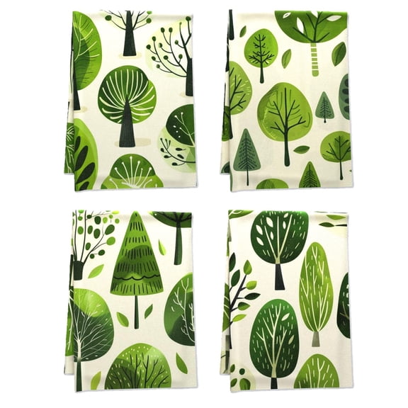 Boho Decorative Dishtowel Trees Forest Nature Breathable Hand Towel Pack Of 4 16x24 Handy Versatile Dish Cloth and Towel Sets Decoration for Car Window Powder Room Indoor Outdoor Microfiber