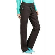 Med Couture Women's Freedom Scrub Pant, Charcoal/Aruba Blue, X-Large Tall