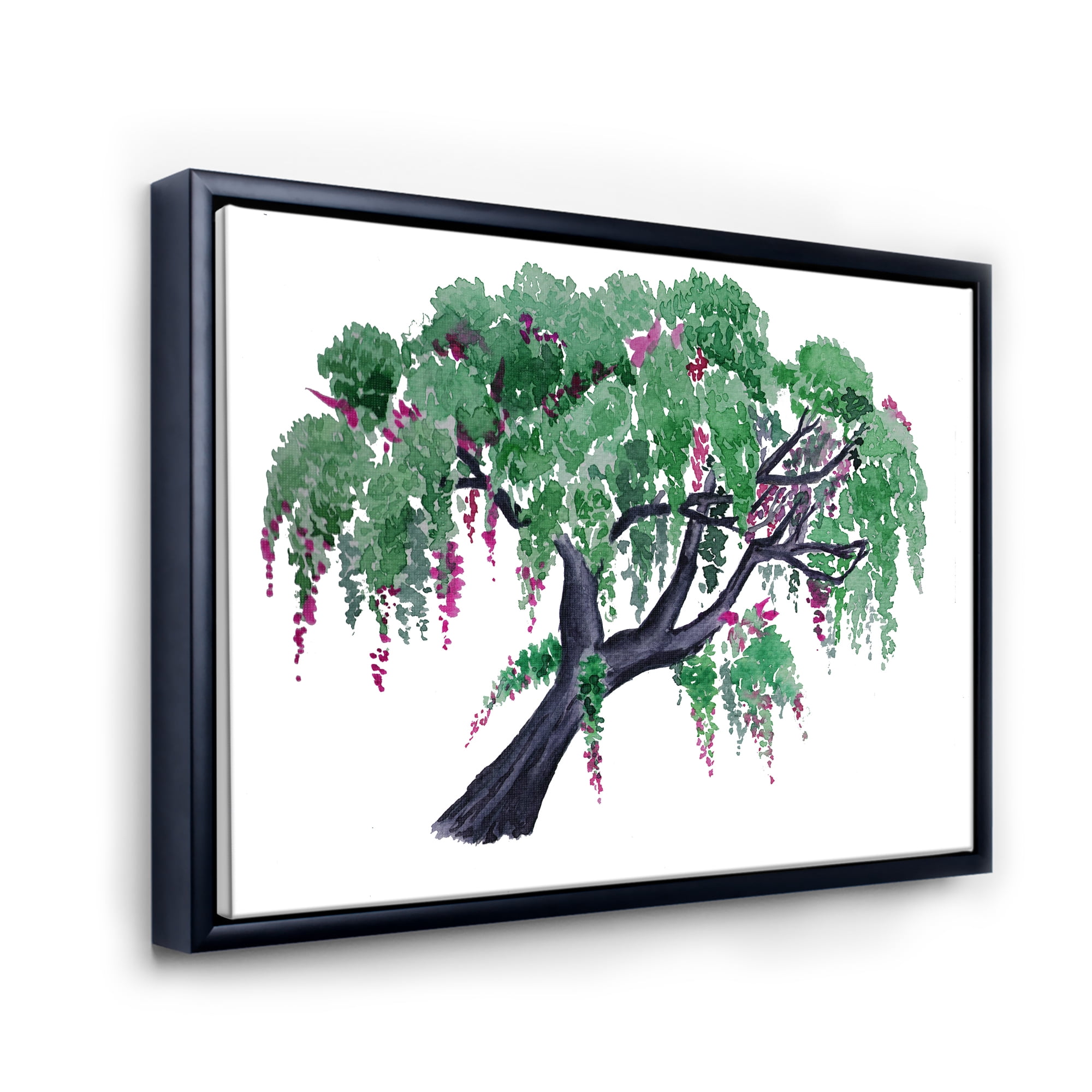 Designart 'A Lonely Tree of Wisteria' Traditional Framed Canvas Wall Art Print