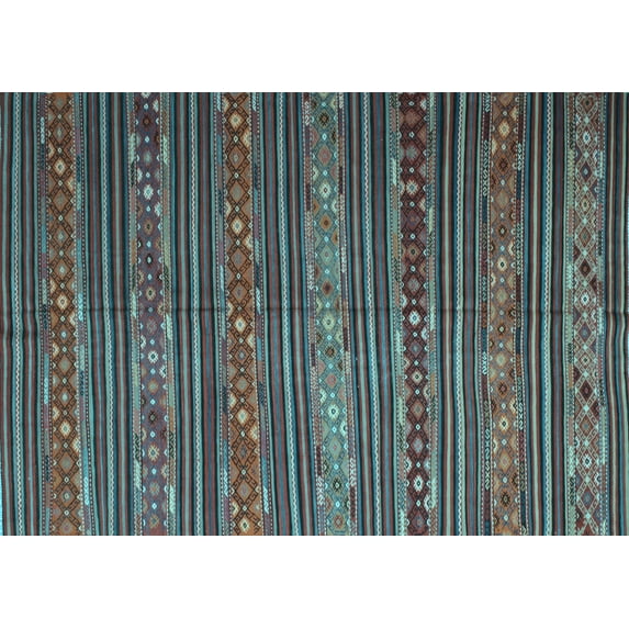 Ahgly Company Indoor Rectangle Oriental Light Blue Traditional Area Rugs, 2' x 4'