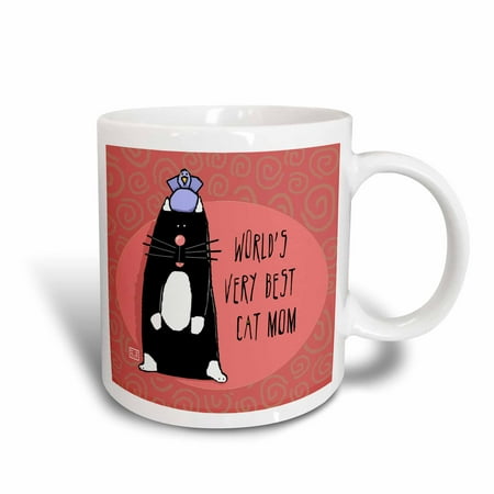 3dRose World s Best Cat Dad Cute Cartoon Kittens Pets Animals Father Family, Ceramic Mug, 15-ounce