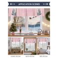 thumbnail image 6 of Valances for Windows Merry Christmas Cute Cat with Hat Rod Pocket Short Curtain for bathroom living room bedroom White Snow on Pink 1 Panel 54x18in, 6 of 7