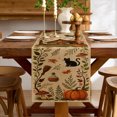 thumbnail image 2 of Rdsfhsp Halloween Pumpkin House Linen Table Runner 13x72 Inch, Haunted Cottage Autumn Pattern Table Runner for Dining Room Kitchen Decor, Fall Holiday Decoration, 2 of 5