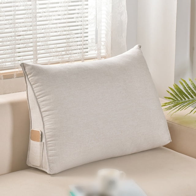 Noehoiugi Triangular Headboard Pillow For Twin Beds (19.69X23.6X7.8In) - Dorm Bolster Cushion With Removable Cover For Back Support