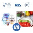 thumbnail image 4 of Tapas elásticas de silicona, cubiertas reutilizables para alimentos para cuencos, tazas, vasos, sello hermético, ecológicas, resistentes a la temperatura, 12 tapas cuadradas y redondas para mantener, 4 of 5