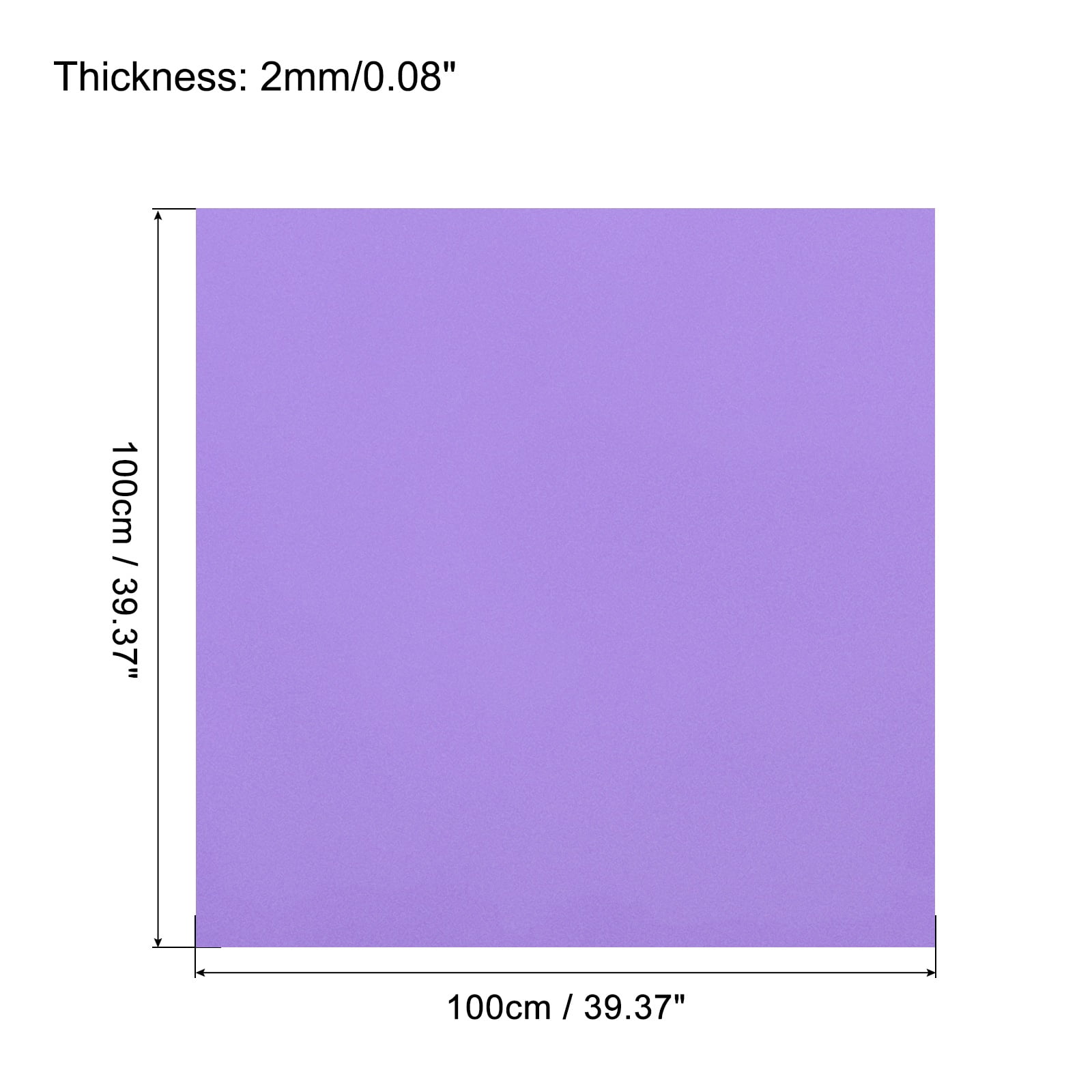 Uxcell EVA Foam Sheets Light Purple 39.4 Inch x 39.4 Inch 2mm Thick Crafts Foam Sheets for Costumes, Arts and Crafts Projects Pack of 1