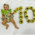 thumbnail image 3 of goowrom Baby Avocado/Strawberry/Corn Print Fly Sleeve Rompers, 3 of 9